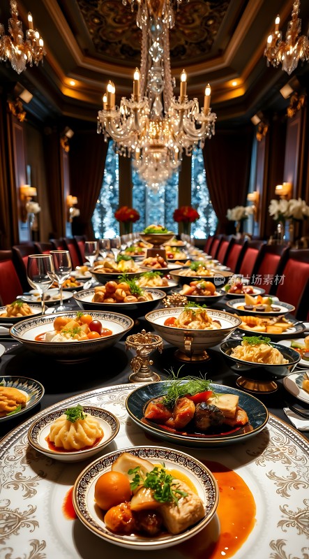 豪华宴会厅盛宴精美佳肴尽享尊贵体验