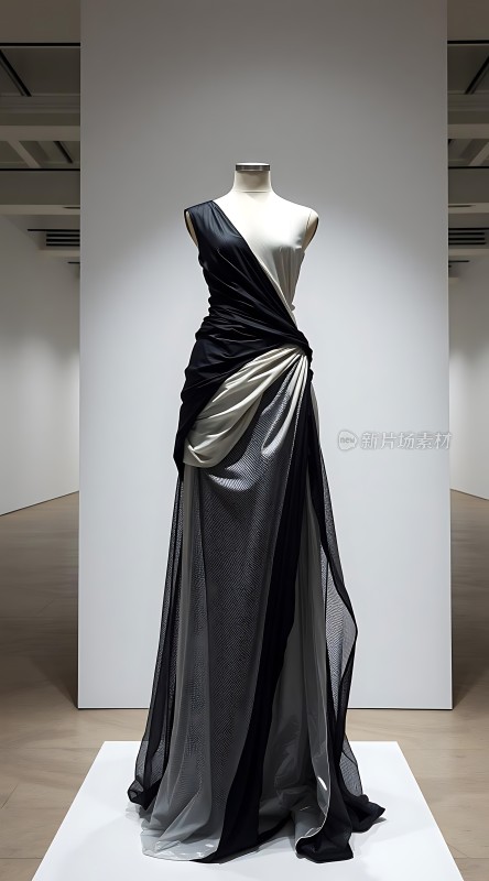 黑白渐变礼服展示