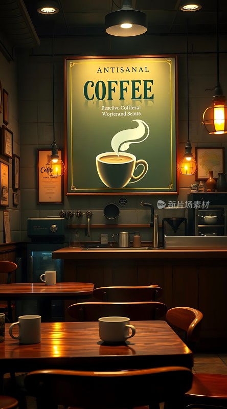 复古咖啡店温馨氛围