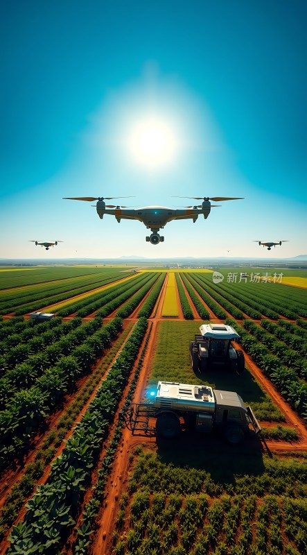 科技助力农业无人机与拖拉机协同作业