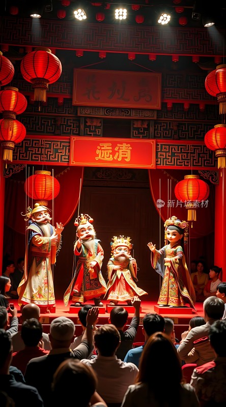 传统木偶戏表演观众热情高涨