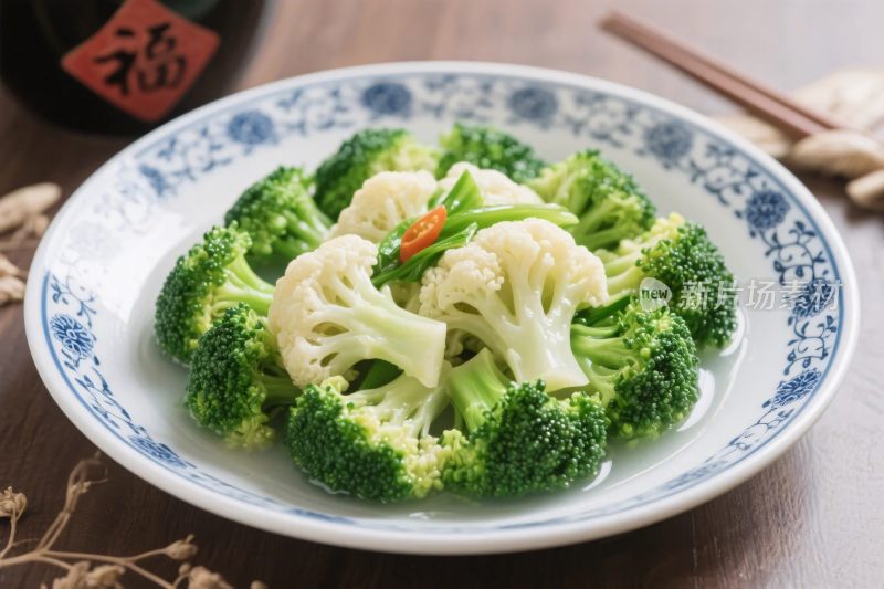 西兰花时蔬美食图