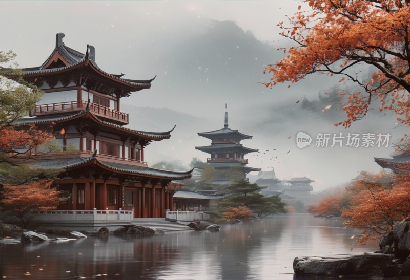 古寺楼台烟雨景