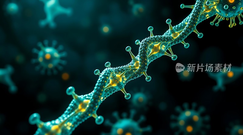 新片场素材病毒入侵下的DNA链