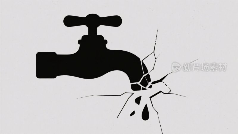 破损水龙头插画