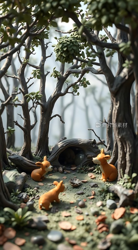 森林里的三只小狐狸