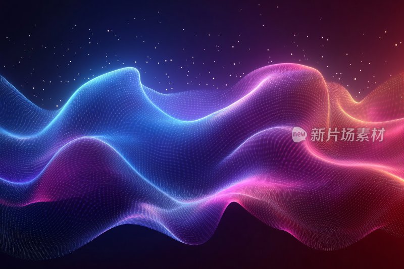 炫彩流动波浪背景图