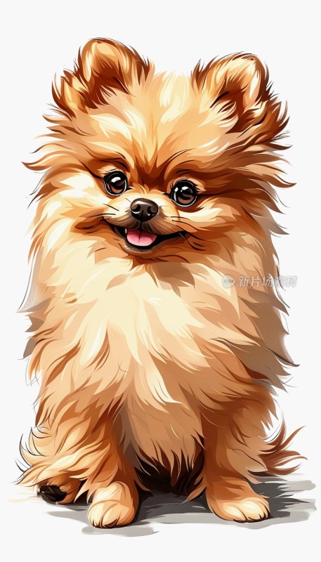 棕褐色博美犬特写