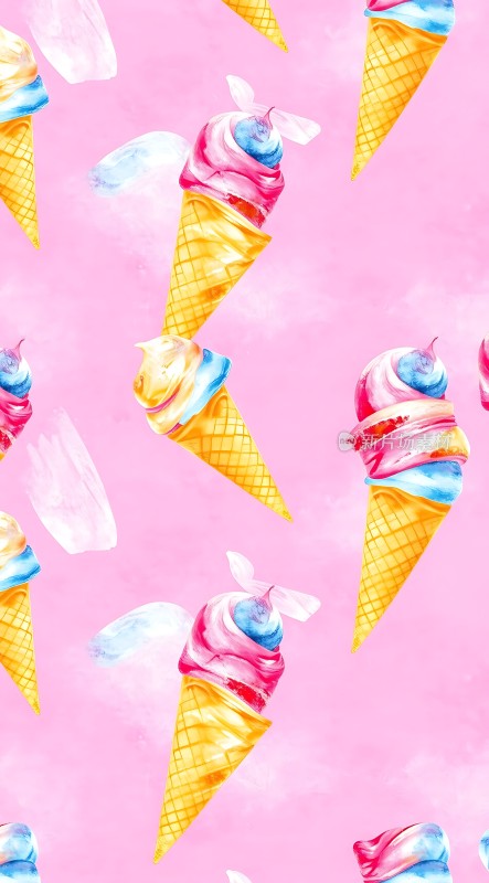彩色冰淇淋甜筒