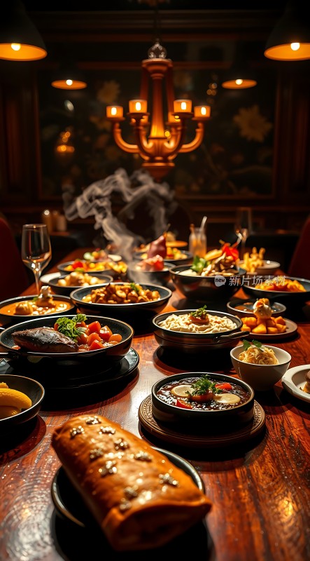 美味佳肴盛宴诱人美食大餐