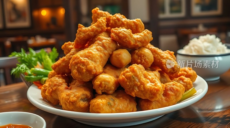 香辣鸡块配米饭