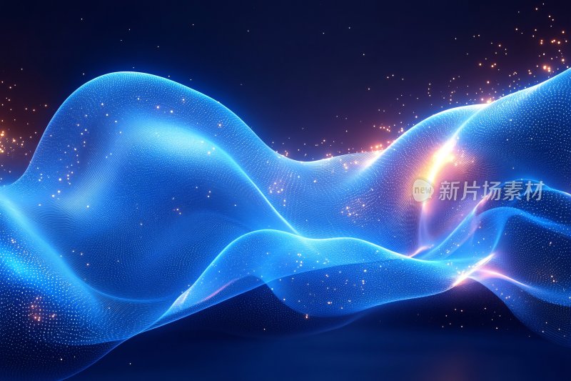 蓝色动感线条科技背景图