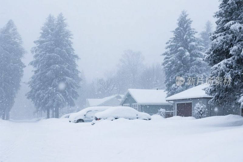 冬日雪景乡村景