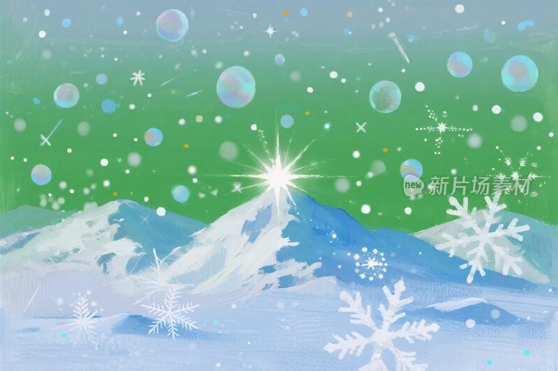 冬季雪景插画