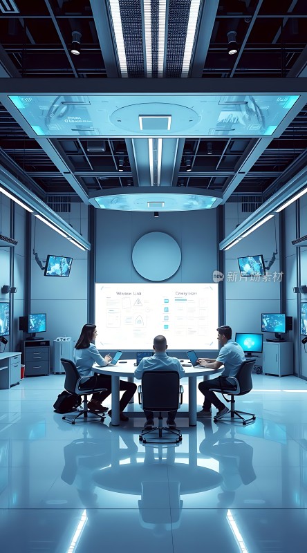智能会议室未来科技感工作环境