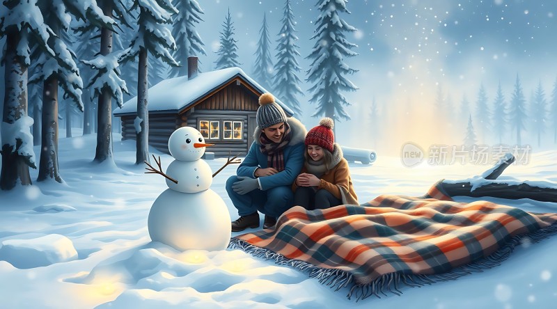 雪地里的温馨时光