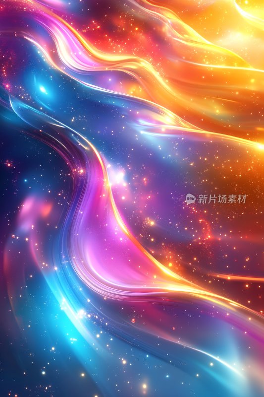 梦幻绚丽的流动光影背景