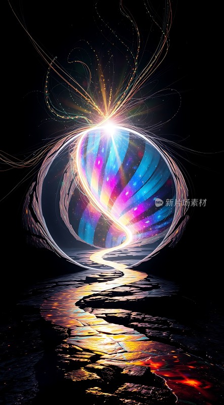 通往梦幻世界的彩色隧道