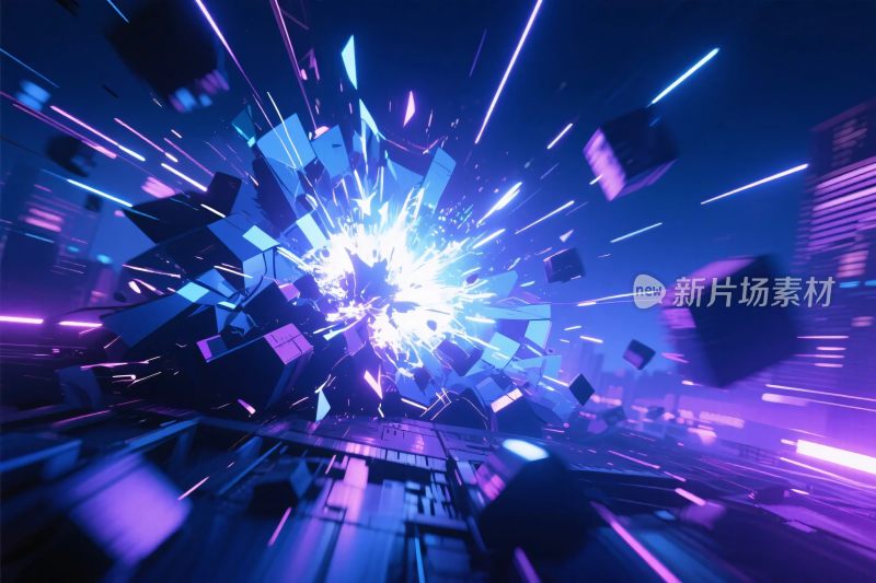 科幻数字爆炸特效