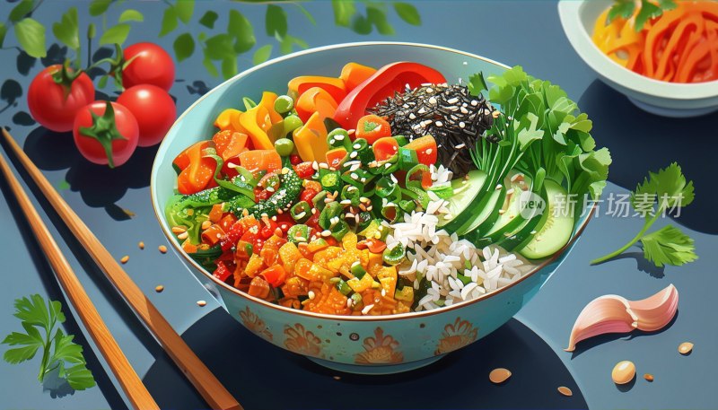 美味拌饭新鲜搭配