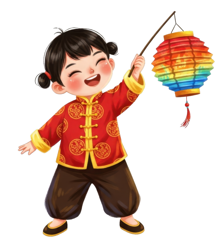 提着灯笼的红衣女孩
