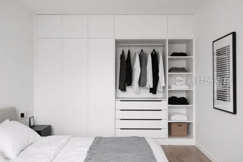 现代简约卧室衣柜布局