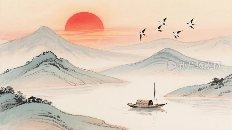 传统山水风景画