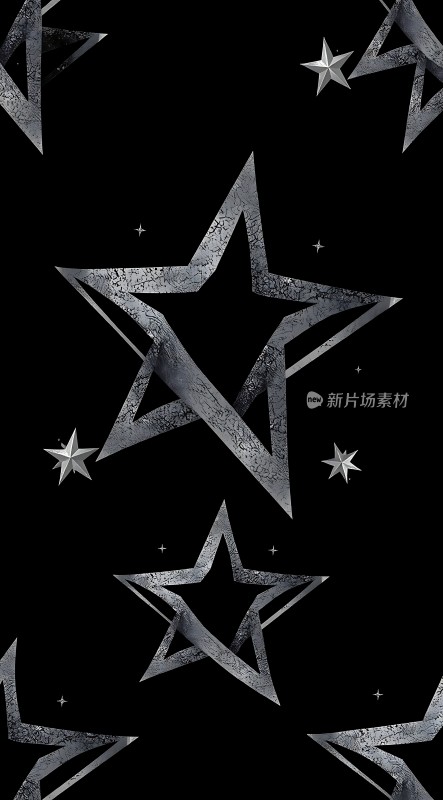 银色星星闪耀夜空