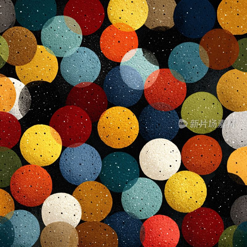 多彩圆点构成的抽象图案