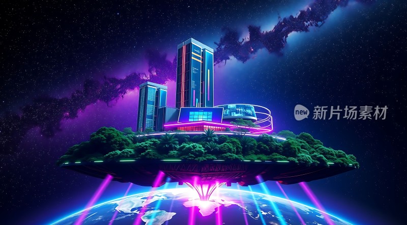悬浮城市未来科技与自然和谐共生