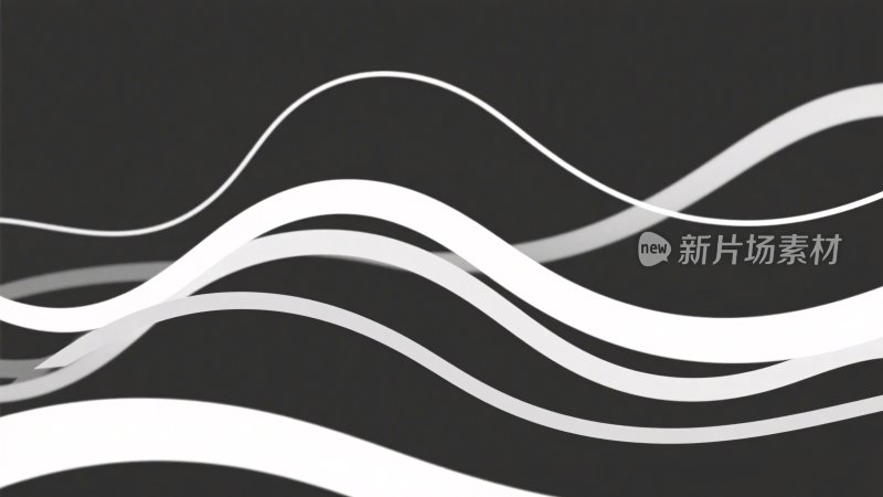 黑白波浪线条插画