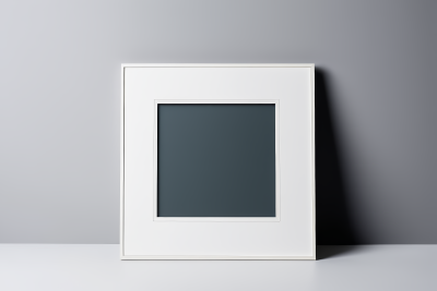 桌子上靠墙的相框特写高清图片