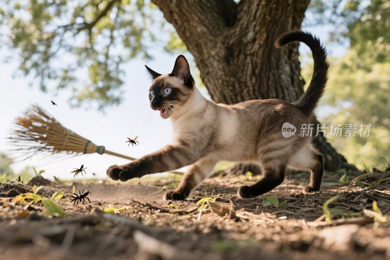 暹罗猫赶蚊子场景