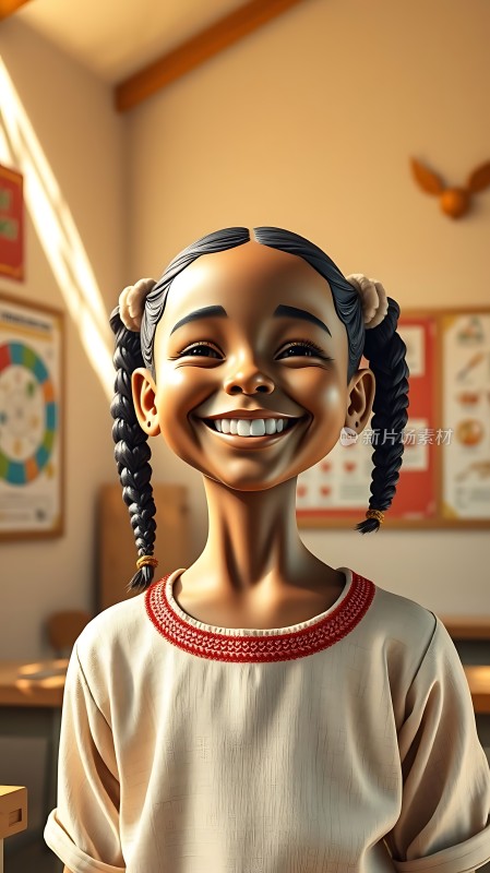 阳光下的快乐女孩