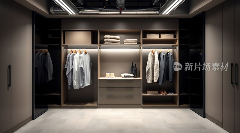 现代简约衣帽间整洁有序时尚大气