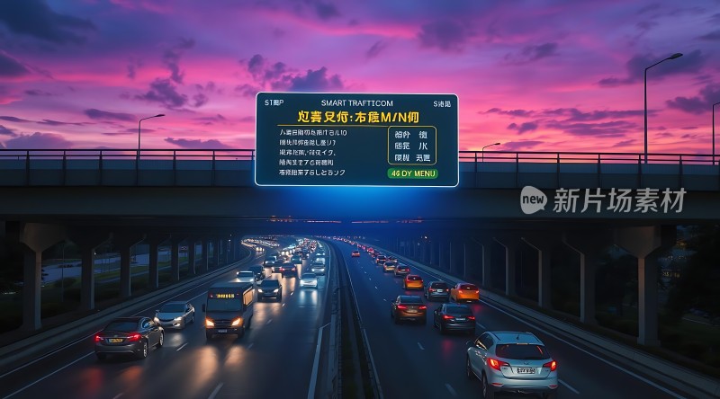 智能交通系统下的繁忙都市夜景