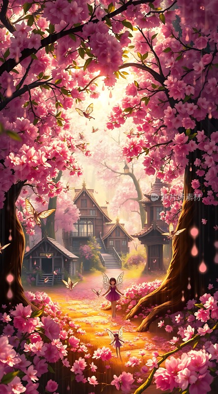 春日樱花小径上的精灵