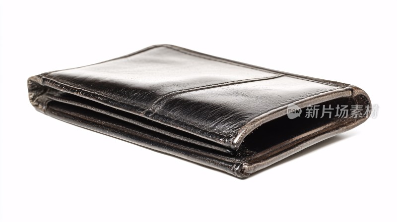 黑色皮质钱包特写
