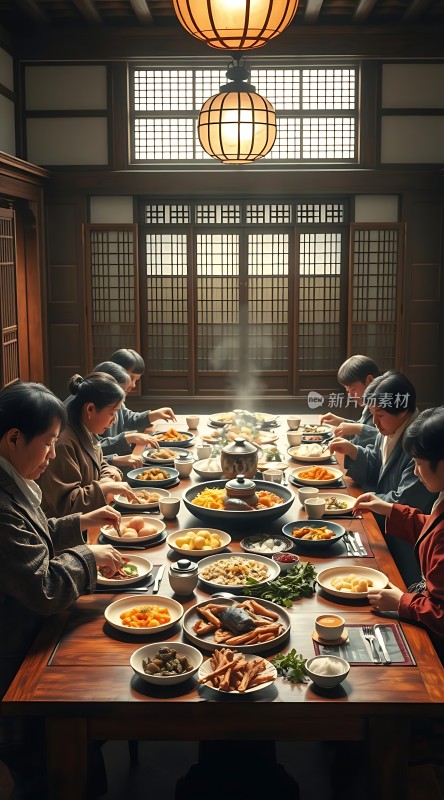 家庭聚餐温馨时刻