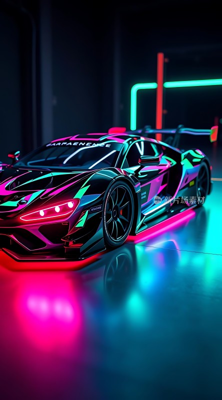 霓虹赛车未来科技与速度的结合
