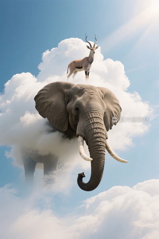 奇幻动物云中场景