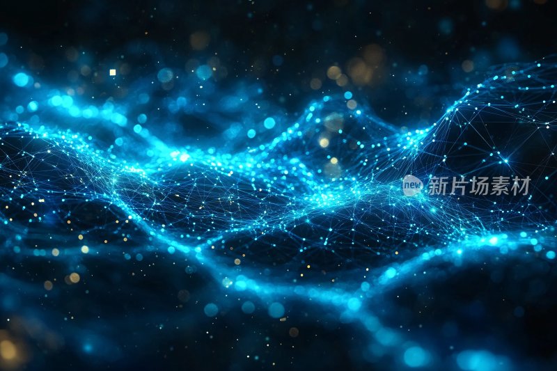 蓝色科技感网络线条背景