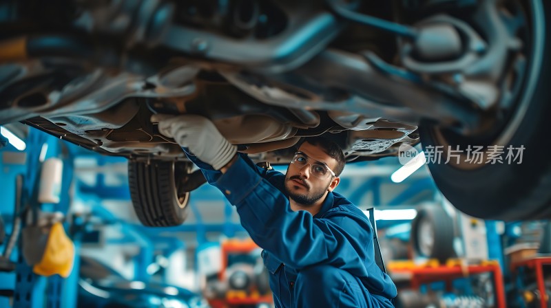 机械师专注检修汽车底盘