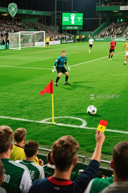 足球比赛场景与裁判
