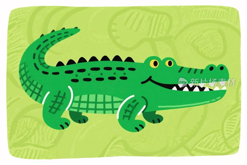 卡通鳄鱼插画