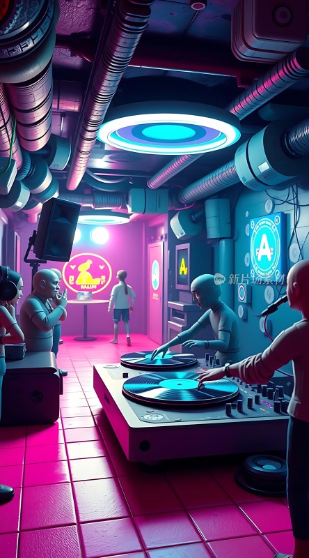 未来科技感DJ派对场景
