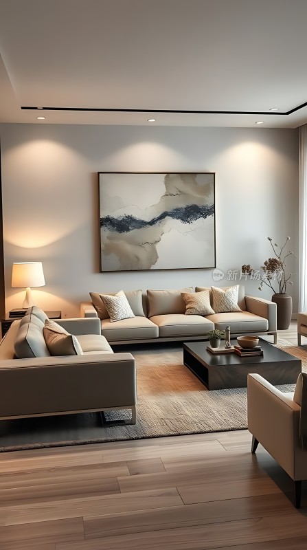 现代简约客厅温馨舒适生活空间