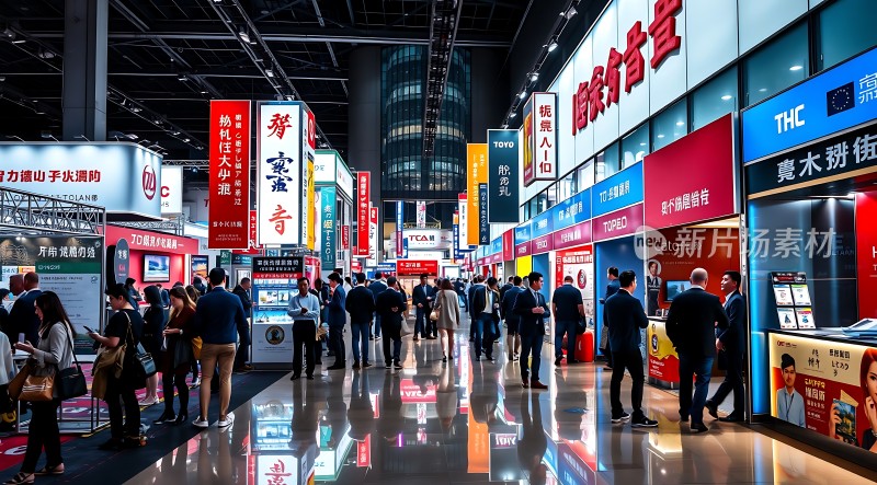 展会现场人潮涌动品牌林立热闹非凡