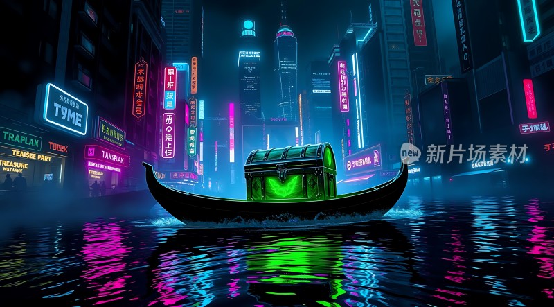 霓虹灯下的神秘宝箱之旅