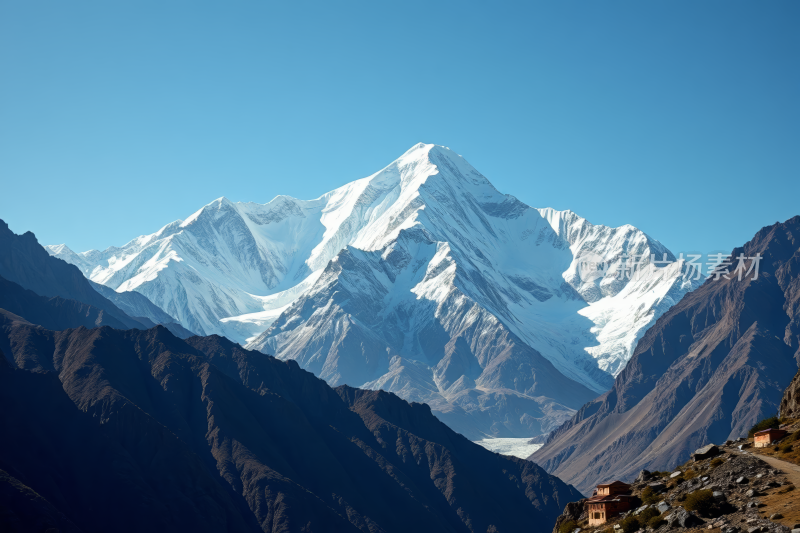 山峰雪覆盖高清风景风光图片